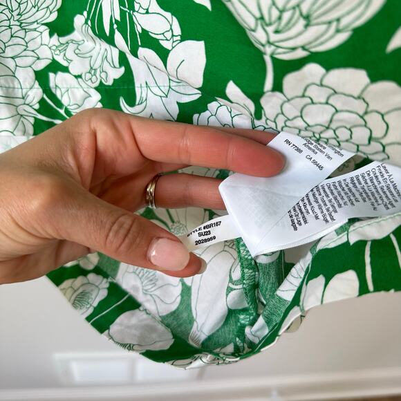 J. Crew Smocked One-Shoulder Top in Kelly Floral Green S - Picture 7 of 8